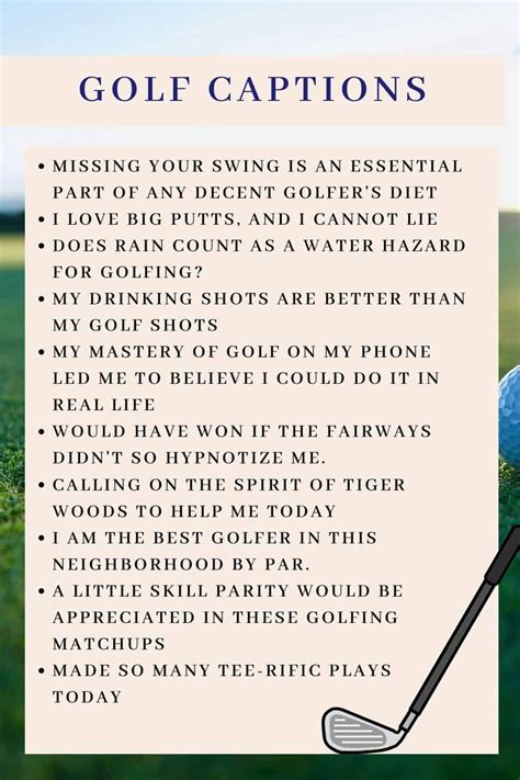 golfing instagram captions